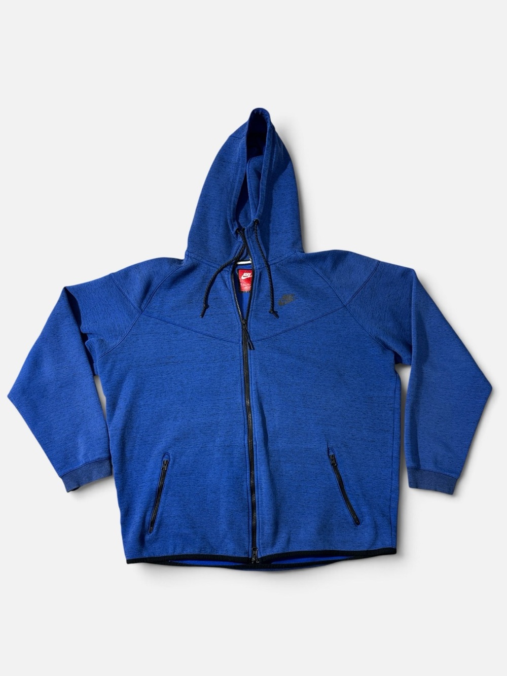 Nike mens 2XL XXL blue full zip fleece tech hoodie